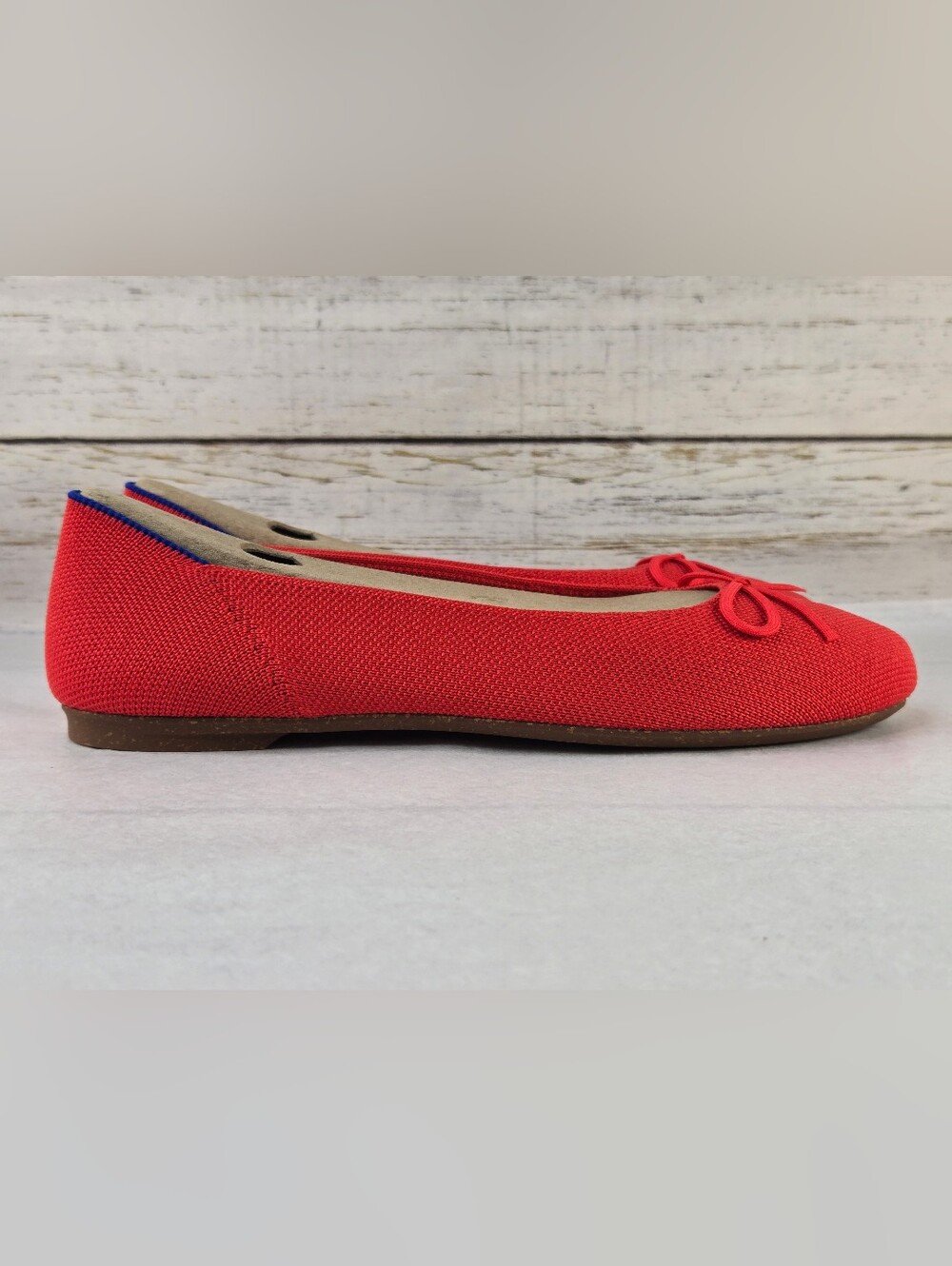 Rothy's The Ballet Flat Bow Accent Round Toe Glamour Red Women's Size 8 - Picture 6 of 14